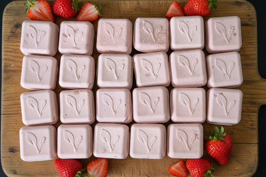 Freeze Dried Strawberry Yogurt squares